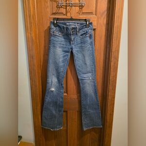 Womens Blue Flared Jeans - American Eagle